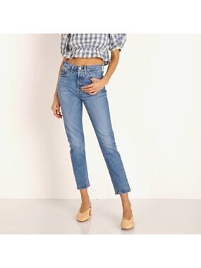 Levi's 501 Skinny Jean Colour Jive Ship Blue Size 25 High Rise